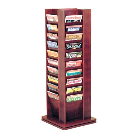 Wooden Mallet 40 Pocket Revolving Floor Display Mahogany MR40-SPMH